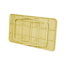 Sweeek - Metal Folding Garden Table 140Cm, Seats 4 Yellow 141.2X80X72.5 Cm - Amelia 140Cm - thumbnail 7