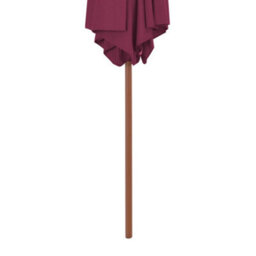 Berkfield Elegant Outdoor Parasol With Wooden Pole 270 Cm Bordeaux Red - thumbnail 4