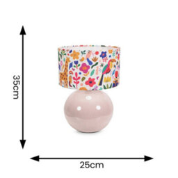 Valuelights Bosco Stone Natural Ceramic Table Lamp With Jungle Print Drum Shade - thumbnail 4
