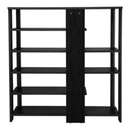 Thehotsale Black 5-Tier Wood Shoe Rack With Wooden Top For Entryway - thumbnail 5
