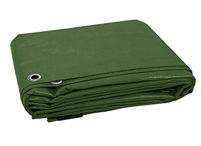Kav Cover 130G/m² Tarpaulin Waterproof 18X20 Ft Tarp With Eyelets Ground Sheet For Garden Furniture, Pool - 5.4X6M (Blue)