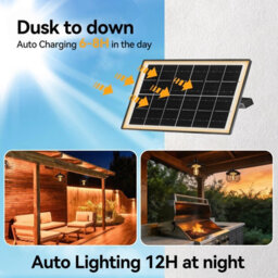Amorly 2 Pcs Solar Shed Pendant Lights With Remote Control, Auto Dusk To Dawn Hanging Chandelier, Warm White Solar Light For Barn Patio - thumbnail 2
