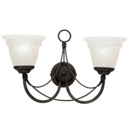 Elegant Twin Wall Light Candelabra In Ivory And Black With Led Bulbs