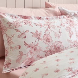 Catherine Lansfield Mirabelle Floral Reversible Super King Duvet Cover Set With Pillowcases Pink - thumbnail 3