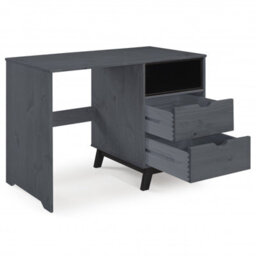 Mercers Furniture Scandian Grey Computer Desk Dressing Table Solid Wood Pine Wooden Office Bedroom Height-74Cm Width-110Cm Depth-41Cm - thumbnail 4
