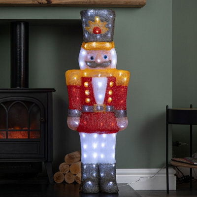 Samuel Alexander 93Cm Light Up Acrylic Christmas Nutcracker Decoration With 140 White Leds - image 1