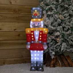 Samuel Alexander 93Cm Light Up Acrylic Christmas Nutcracker Decoration With 140 White Leds - thumbnail 4