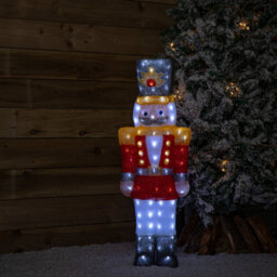 Samuel Alexander 93Cm Light Up Acrylic Christmas Nutcracker Decoration With 140 White Leds - thumbnail 2