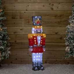 Samuel Alexander 93Cm Light Up Acrylic Christmas Nutcracker Decoration With 140 White Leds - thumbnail 8