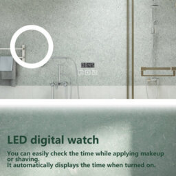 AVER-GROWTH Bathroom Led Mirror With Bluetooth 3 Colour Lights Anti-Fog Touch/wall Switch Clock 3X Magnifying Brightness Memory 800X600mm - thumbnail 6