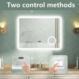 AVER-GROWTH Bathroom Led Mirror With Bluetooth 3 Colour Lights Anti-Fog Touch/wall Switch Clock 3X Magnifying Brightness Memory 800X600mm - thumbnail 7
