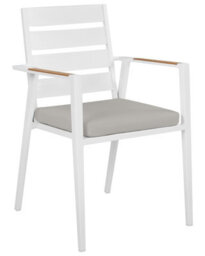 Beliani Set Of 6 Garden Chairs With Cushions Taviano Metal Grey - thumbnail 4