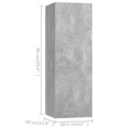 Berkfield 4 Piece Tv Cabinet Set Concrete Grey Engineered Wood - thumbnail 9