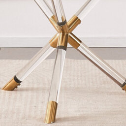 Vidrio 100Cm Round Glass Dining Table Gold & Acrylic Legs - thumbnail 2