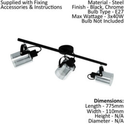 Elegant Black Chrome Flush Ceiling Light With Transparent Glass Shade - thumbnail 2