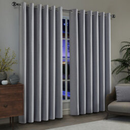 Ameha Grey 100%blackout Curtain 90X90', 260Gsm Linen Texture Fabric Ready Made,thermal Insulated For Bedroom Living Room Decor - thumbnail 4