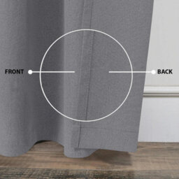 Ameha Grey 100%blackout Curtain 90X90', 260Gsm Linen Texture Fabric Ready Made,thermal Insulated For Bedroom Living Room Decor - thumbnail 8