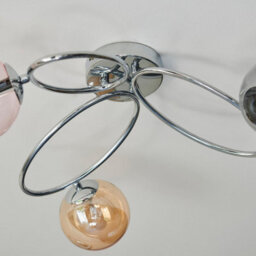 Luminosa Lighting Luminosa Ellipse Semi Flush 3 Light Globe Lamp Chrome, Pink Champagne & Tinted Glass Shades - End Of Line - thumbnail 4
