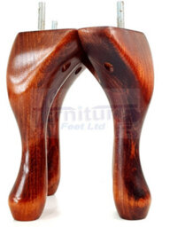 L&F Queen Anne Wooden Legs 150mm High Set Of 4 Mahogany Wash Replacement Furniture Feet Chairs Sofas Footstools M10 (10mm) - thumbnail 6