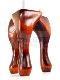 L&F Queen Anne Wooden Legs 150mm High Set Of 4 Mahogany Wash Replacement Furniture Feet Chairs Sofas Footstools M10 (10mm) - thumbnail 7