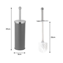 Innoteck Essentials Bathroom Toilet Brush And Holder With Matt Finish And Stainless Steel Handle - Grey. - thumbnail 6