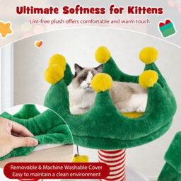 Costway Christmas Cat Tree For Indoor Cats Large Cat Tower W/ Sisal Scratching Posts - thumbnail 8
