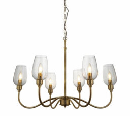 Luxia Beaulieu 6 Arm Chandelier Antique Brass - thumbnail 2
