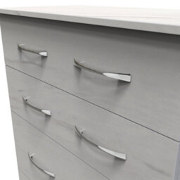 Hampshire 4 Drawer Deep Chest Of Drawers In Marble (Ready Assembled) - thumbnail 4
