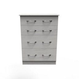 Hampshire 4 Drawer Deep Chest Of Drawers In Marble (Ready Assembled) - thumbnail 1