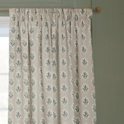 Sanderson Sessile Leaf Printed Room Darkening Pencil Pleat Curtain Pair Flax (W)117Cm X (D)182Cm - thumbnail 3