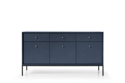 Arte Elegant Mono Large Sideboard Cabinet H830mm W1540mm D390mm In Navy - Sophisticated Storage For Modern Living - image 1