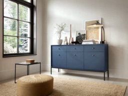 Arte Elegant Mono Large Sideboard Cabinet H830mm W1540mm D390mm In Navy - Sophisticated Storage For Modern Living - thumbnail 5