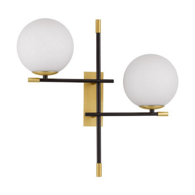 Luminosa Lighting Luminosa Git Globe Wall Lights Opal, Gold, Matt Black Led G9 2X5W - image 1