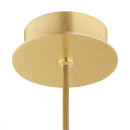 Luminosa Lighting Luminosa Almiros 25Cm Globe Pendant Ceiling Light White-Brown (Marble Colour), Brushed Brass, Gold Wire - thumbnail 4