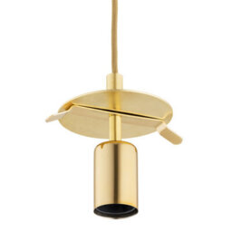 Luminosa Lighting Luminosa Almiros 25Cm Globe Pendant Ceiling Light White-Brown (Marble Colour), Brushed Brass, Gold Wire - thumbnail 5