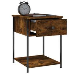 Berkfield Elegant Bedside Table Smoked Oak 44X45X58 Cm Engineered Wood - thumbnail 4