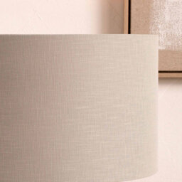 Pacific Lifestyle 45Cm Soft Grey Linen Drum Table Lampshade Self Lined Cylinder Floor Lamp Shade - thumbnail 2