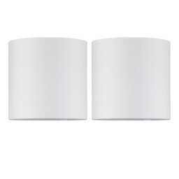 First Choice Lighting Set Of 2 Ivory Textured Cotton 17Cm Table Lamp Shades