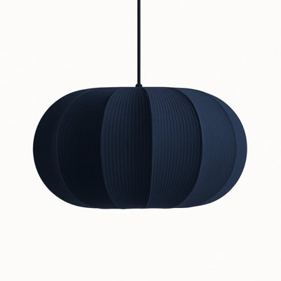 CGC Lighting Cgc Lila Navy Oval Ribbed Stretch Cotton Fabric Lampshade - image 1
