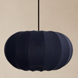 CGC Lighting Cgc Lila Navy Oval Ribbed Stretch Cotton Fabric Lampshade - thumbnail 6