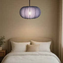 CGC Lighting Cgc Lila Navy Oval Ribbed Stretch Cotton Fabric Lampshade - thumbnail 7