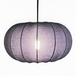 CGC Lighting Cgc Lila Navy Oval Ribbed Stretch Cotton Fabric Lampshade - thumbnail 2