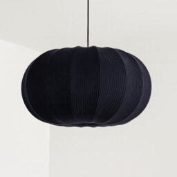 CGC Lighting Cgc Lila Navy Oval Ribbed Stretch Cotton Fabric Lampshade - thumbnail 4