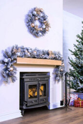 Christmas Tree World 180Cm Decorated Silver Mixed Pine Garland With Rose Gold Poinsettia - thumbnail 9