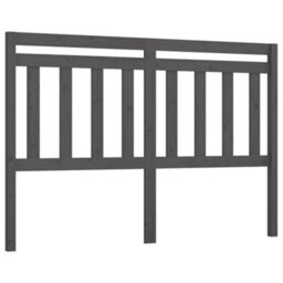 Berkfield Bed Headboard Grey 126X4X100 Cm Solid Wood Pine - thumbnail 2