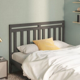 Berkfield Bed Headboard Grey 126X4X100 Cm Solid Wood Pine - thumbnail 1