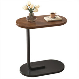 Brown C-Shaped Compact Sofa Side End Table Coffee Laptop Table Living Room Bedroom Uk