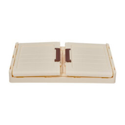 Darphe Cream Foldable 4 Tier Rolling Plastic Storage Cabinet With Magnetic Double Doors - thumbnail 6