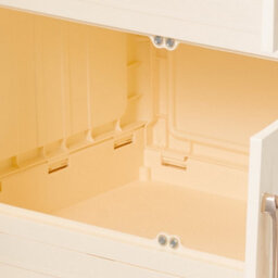Darphe Cream Foldable 4 Tier Rolling Plastic Storage Cabinet With Magnetic Double Doors - thumbnail 8
