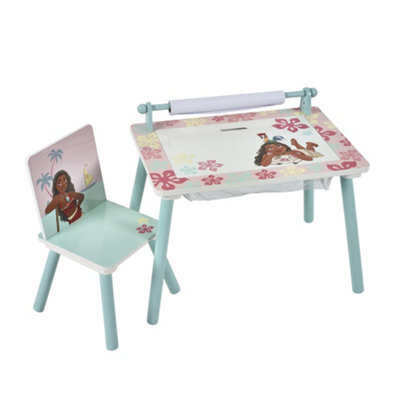 Disney Moana Kids Table And Chair Set - Activity Table For Toddlers With Lift-Up Tabletop, Chalkboard And Nylon Storage Space - image 1